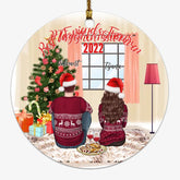 Couple Christmas Ornaments - Personalized Merry Christmas Gift Ornament For Couple & Friends